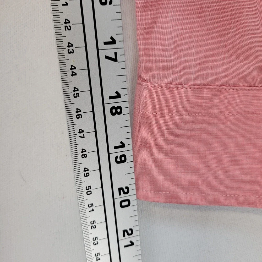 Banana Republic Shirt Mens Medium Coral Pink Grant Slim Fit Luxe Stretch Poplin
